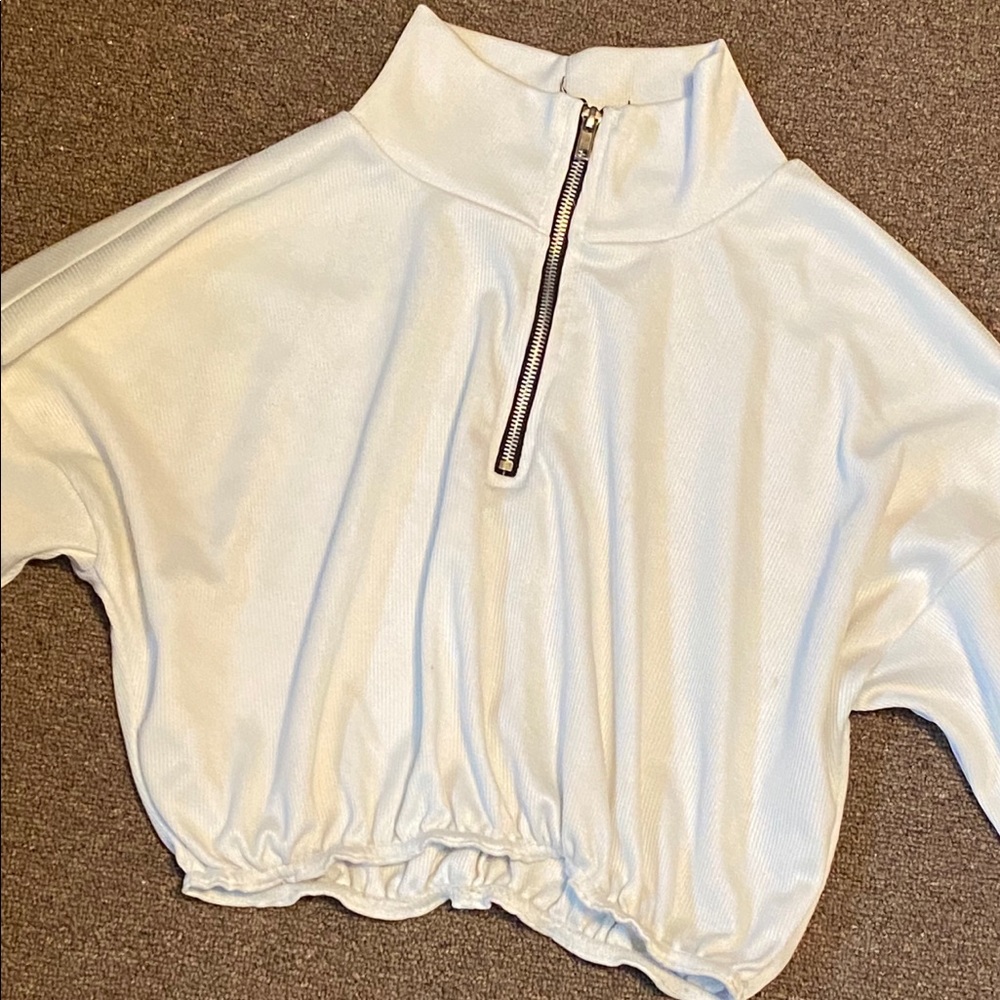 Cropped quarter zip jacket